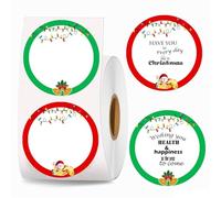2 inch Christmas Themed Direct Thermal Labels Color Coding Dot Labels for Thermal Label Printer Holiday Lights Ornaments Shipping Label Printer for Xmas New Year Party Business 500 Pcs Per Roll