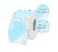 2 Inch Christmas Themed Direct Thermal Labels Happy New Year Happy Holiday Snowflake Printer Shipping Sticker for Party DIY,500 Pcs Per Roll