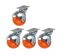 2-Inch Color Spherical Nylon Casters Wheel Galvanized Bracket Castors Swivel Sofa Caster Replacement Wheels Bearing Weight 120kg for Office Chair Cabinet Coffee Table 4pcs