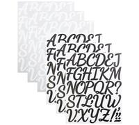 2 Inch Cursive Letter Stickers 6 Sheets, CMBBZZY Alphabet Stickers for Scrapbooking, Mailbox, Menu, Water Bottle, Name Tag, Invitation Cards Waterproof,Black&White