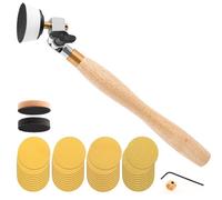 2 inch Diameter Bowl Sander with Dual Bearing Head and 2 inch Foam Hook and Loop Sander with 1/4 inch Mandrel and 9 inch Long Hardwood Handle