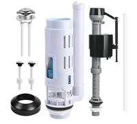 2 Inch Dual Flush Valve & Fill Valve Replacement Kit for 2-Piece Toilets, Complete Toilet Repair Kit Inside Tank with Push Button, Gasket & Bolts, Compatible with Glacier Bay, Toto & American