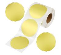 2 Inch Embossing Stickers 250Pcs Gold Foil Embosser Seals Stickers with Serrated Edge, Self Adhesive Gold Envelope Seal Sticker for Certificate, Packaging, Envelopes, Notary Seal, Invitation, Sealing