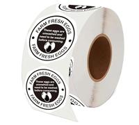 2 Inch Farm Fresh Egg Carton Labels Farm Fresh Egg Unwashed Stickers - Chicken Egg Packaging Stickers Egg Handling Labels Packaging Sticker Egg Producers, Farmers Markets, and Home Us (Brown)
