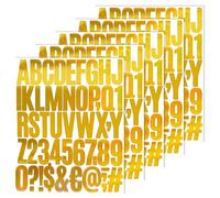 2 Inch Gold Letter Number Sticker, 5 Sheets 250 Pieces Self Adhesive Capital Alphabet Stickers for Scrapbook, Mailbox, Bulletin Board and DIY Crafts Making