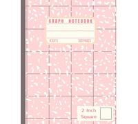 2 Inch Graph Paper Notebook: Extra Large Squares Grid Paper | 8.5x11 | 100 Pages | Pink Marble