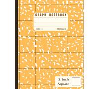 2 Inch Graph Paper Notebook: Extra Large Squares Grid Paper | 8.5x11 | 100 Pages | Yellow Marble