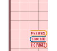 2 Inch Graph Paper Notebook: Extra Large Squares Grid Paper | 8.5x11 | 110 Pages | Pink