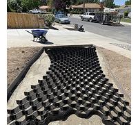 2 Inch Ground Grid Paver - Driveway Stabilizer for Steep Hills & Slopes, Geogrid Mesh Retaining Wall Support for Pea Gravel, Soil, & Stone - 4x4 m / 13x13 ft