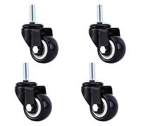 2 Inch Heavy Duty Polyurethane Caster Wheels Threaded Stem Industrial Castors for Carts Trolleys & WorkbenchesDurable Replacement Wheels 25mm Stem Height