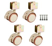 2-Inch Heavy Duty Swivel Furniture Casters Set of 4, Rubber Wheels with Brake for Cribs, Beds, Chairs, and Carts - Durable Wheel Accessories for Easy Mobility