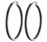 2 Inch Large Hoop Earrings for Women Stainless Steel Hypoallergenic Big Hoop Earrings Cubic Zircon Hoops Rhinestone Inside-Out Crystal Ear Ring Jewelry Gifts for Sensitive Ears 50mm, 50mm, Stainless