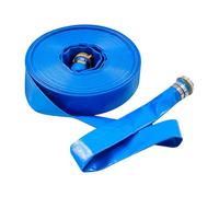 2 Inch Layflat Discharge Hose, 100ft Water Pump Hose, 90 PSI, Blue PVC | Irrigation Hose in Polyester-Reinforced PVC for Drainage, Pools and Landscaping; -5 to 65°C Operating Range