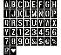 2 Inch Letter Alphabet Stencils 42 Pcs Set - Interlocking Templates for Character Combination, Perfect for Signboards, Road Signs, DIY Craft