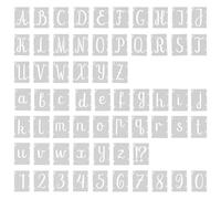 2 Inch Letter Stencils and Numbers, 63PCS Reusable Plastic Letters Numbers Symbol Interlocking Drawing Template Kit for Painting on Wood, Wall, Fabric, Rock, Chalkboard, Sign, DIY Art Projects