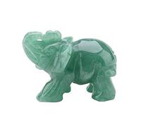 2-inch natural jade elephant ornament (green aventurine stone) (random left and right direction of the foot and tail), Other Collectibles