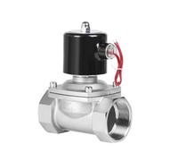 2 inch Normally Closed Stainless Steel Solenoid Valve Water/Gas Valves 1Pcs(NPT_220VAC_VITON-Seal)