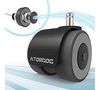 2 Inch Office Chair Replacement Wheels by ATOMDOC, Newly Revolutionary Quadruple Ball Bearing Design，Heavy Duty & Safe Protection for All Floors Including Hardwood, Universal Fit, Set of 5