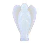 2 Inch Opal Stone Peace Angel Pocket Statue, Hand Carved Healing Angel Figurine Energy Crystal for Meditation Reiki Home Decor Spiritual Gifts
