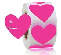 2 Inch Pink Heart Sticker Envelope Sealing Wedding Invitation Valentine Day Labels Birthday Party Sticker,500 Pcs Per Pack