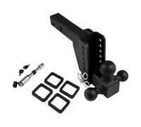 2 Inch Receiver 6 Inch Drop Rise Adjustable Tow Hitch Tri Ball Mount 18500 Lb Black Compatible With