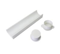 2 Inch Round Cake Mold Set with 9 Inch Tray for Baking, Plastic Cutter for Cookies Brownies, Multi-Purpose Kitchen Tool, 3-Piece (White)