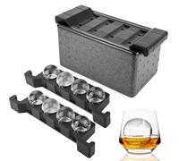 2 Inch Round Clear Ice Cube Maker, Silicone Clear Ice Mold, Easy-Release 8 Large Ice Ball Maker, Slow Melting Crystal Ice Maker for Whiskey Bourbon Cocktails, Premium Bar Gift for Men Dad Boyfriend