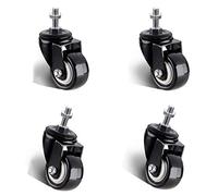 2 Inch Rubber Furniture Casters with Brake Silent Swivel Wheels for Workbench Set of 4 Easy Installation with Threaded Rod Durable and Heavy Duty Design