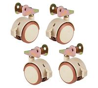 2-Inch Rubber Swivel Casters with Brake, Office Furniture Replacement Wheels, Tilted U-Shaped Support, Quiet & Safe, Max Load 60kg - Perfect for Easy Mobility