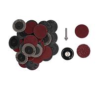 2 Inch Sanding Discs, 40Pcs Lock Sandpaper Sandpaper Discs 1/4in Holder Sandpaper Set Sanding Disc for Drill for Hardwood Particleboard Fiberboard Plastics