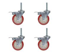 2 Inch Screw with Brake 3 Inch Universal Wheel Machine Equipment 4 Inch Caster Wheel Accessory Castors Casters(4 Brake,3in)