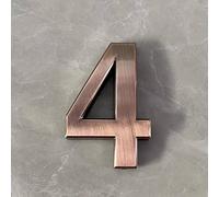2 Inch Self Adhesive House Numbers Sticker 5cm Modern Door Number Bronze/Silver Mailbox Address Sign, for Wall Decor Garden Apartment Cafe Hotel Office Street Room Yard Exterior Decorative(Bronze 4)