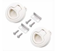 2-Inch Slam Hatch Flush Pull Latch for Boat and RV, Marine Deck Cabin Door Pull Handle, Lift Ring Locker Hardware, Plastic (Pack of 2)