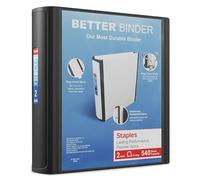 2 Inch Staples Better View Binder with D-Rings, Black by Staples