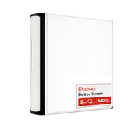 2 Inch Staples Better View Binder with D-Rings, White by Staples