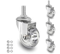 2 inch Stem Caster Wheels, M8×25mm Threaded Stem Castors Wheels, 360 Degree Rotated Crystal Clear Wheels,Soft Polyurethane Furniture Wheels for Carts and DIY Projects