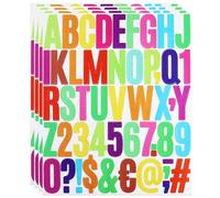 2 Inch Sticky Vinyl Letter Number Stickers, 4 Sheets Self Adhesive Stick On Alphabet Symbol Sticker for Scrapbook, Bottle Decor - Ture Color