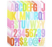 2 Inch Sticky Vinyl Letter Number Stickers, 4 Sheets Self Adhesive Stick On Alphabet Symbol Sticker for Scrapbook, Bottle Decor - Candy Color
