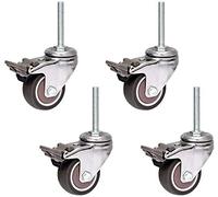 2-Inch Swivel Caster Wheels Pack of 4 M8x50mm Long Stem Nylon Silent Castors with Brakes Heavy Duty Universal Wheels for Furniture Equipment and Mobility Needs