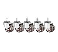 2 inch Swivel Caster Wheels Set of 5, Threaded Stem M10, Rubber Casters for Office Chairs, Furniture Wheel, Load Capacity 150KG, Quiet Running.