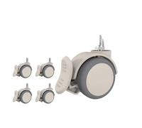 2-Inch Swivel Caster Wheels Set of 5 - Universal Office Chair Wheels with Brakes for Computer Chairs - Heavy Duty Replacement Castors for Smooth Mobility
