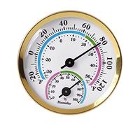 2 Inch Temperature Humidity Gauge Analog Hygrometer For Indoor Office Home Room Outdoor No Battery Required 1 Pack Gold Thermometer Thermometer