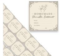 2 inch Vanilla Extract Labels - 12 Homemade Vanilla Extract Label for Handcrafted Vanilla Bottles, Vanilla Extract Bottle Labels, for 2oz, 4oz, 8oz Bottles (2x2, 12, Count)