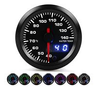 2 Inch Water Temperature Gauge 40 to 140 Celsius Range Pointer Meter with 7 Colors LED Backlight Display for 12V Cars, Includes 1/8 27 NPT Electronic Water Temp Sensor and Power