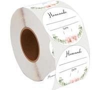 2 Inch Watercolor Greenery Canning Stickers Write on Date Contents Canning Jar Lids Labels with Lines for Mason Jars Homemade Jam and Jelly 500 Pcs (Pink)