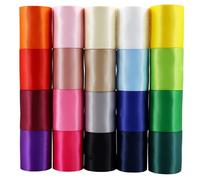 2 Inch Wide Solid Color Double Sided Polyester Satin Ribbon 20 Colors X 2 Yard Each Total 40 Yds Per Package