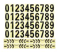 2 Inches Reflective Mailbox Numbers and Leaves Vinyl Waterproof Number Stickers for Houses/Outside Sticker Decal, 4 Sets Black