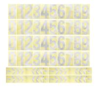 2 Inches Reflective Mailbox Numbers and Leaves Vinyl Waterproof Number Stickers for Houses/Outside Sticker Decal, 4 Sets Silver Tone