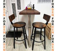 Set of 2 Bar Stools with Backrests, 76.2 cm Tall, Rustic Brown and Black / 4 / 54 x 99 cm