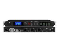 2 Input 6 Output Digital Audio Processor, Professional Digital Reverb, with LCD Screen and Level Indicator, Built-In Speaker Frequency Division, Can Set Via a PC, for DJ Studio, Live Performance